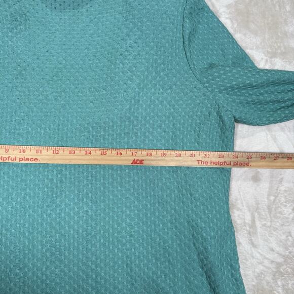 MING WANG Jacquard Lightweight Knit Jacket Blazer Turquoise Women's Size XL - Picture 5 of 7